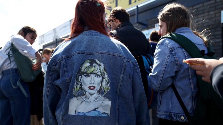 Taylor Swift painted on jean jacket