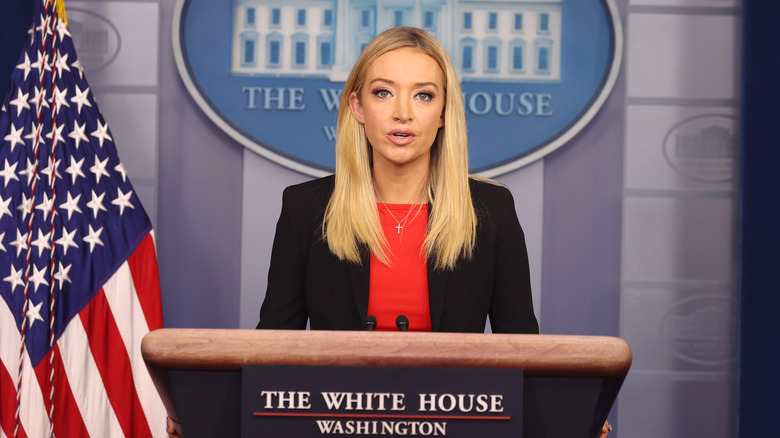 Kayleigh McEnany during a White House briefing in 2021