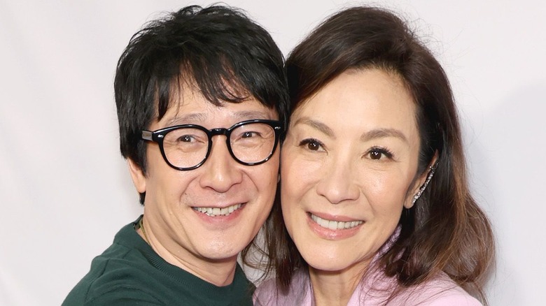 Ke Huy Quan and Michelle Yeoh hugging