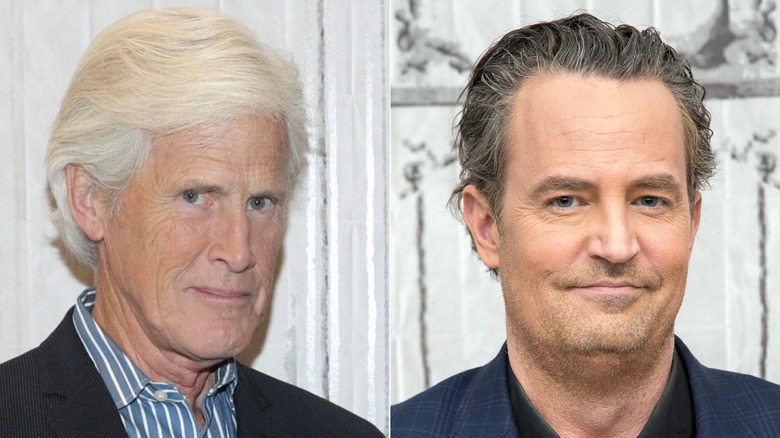 Split image of Matthew Perry and Keith Morrison in close-up