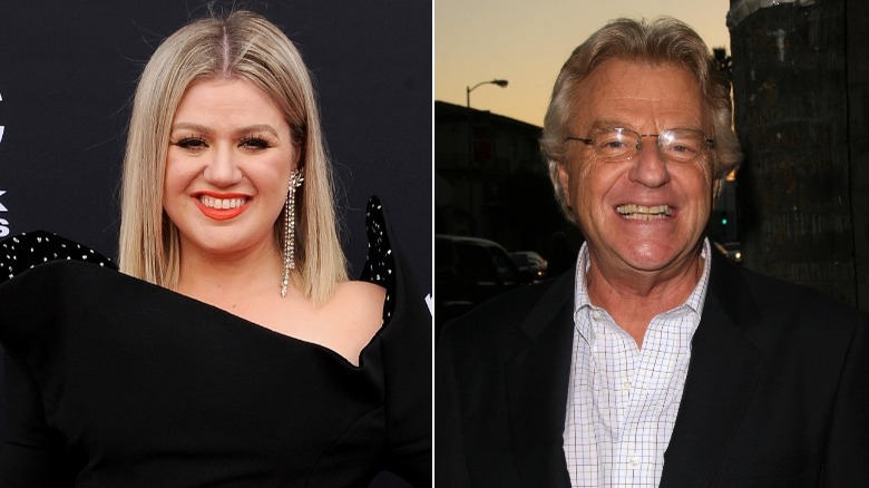 Kelly Clarkson and Jerry Springer side by side