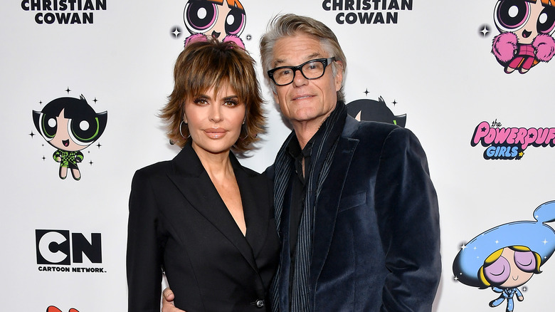 Lisa Rinna and Harry Hamlin attending the 2020 Christian Cowan x Powerpuff Girls Runway Show