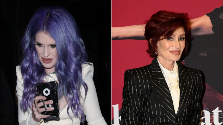 Kelly Osbourne walking; Sharon Osbourne posing