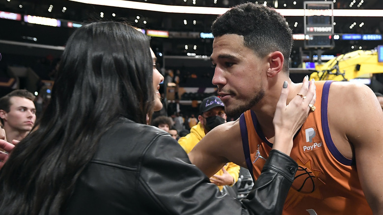 Kendall Jenner supporting Devin Booker at a Suns game