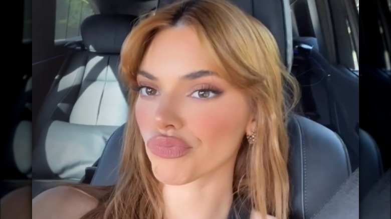 Kendall Jenner pouting huge lips selfie