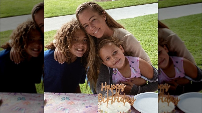 Kendra Wilkinson and kids with birthday cake