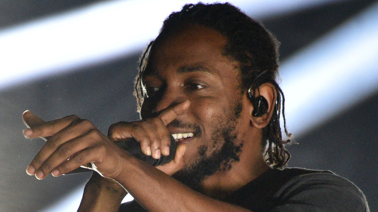 Kendrick Lamar performing in 2018