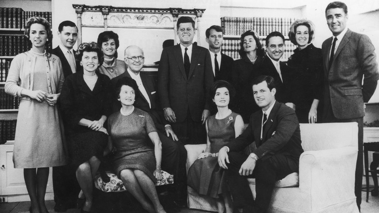 John F Kennedy pictured with his family