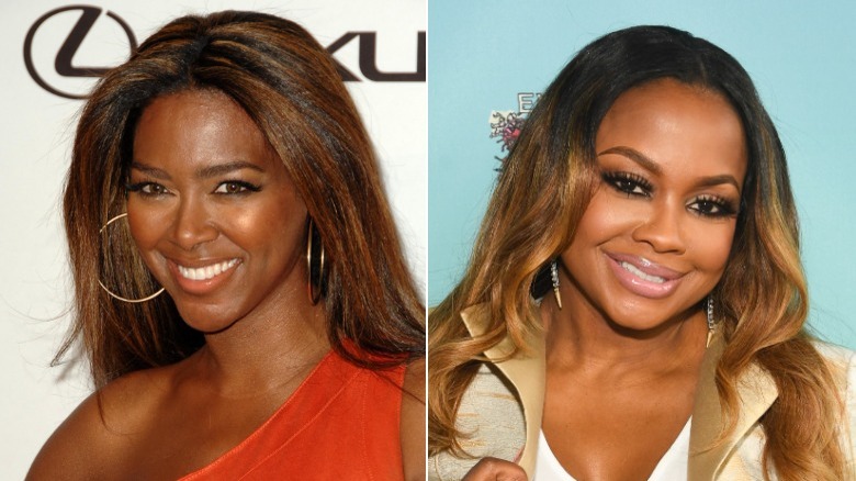 Kenya Moore smiling, Phaedra Parks smiling