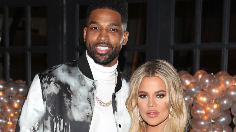 Khloe Kardashian and Tristan Thompson at his birthday bash