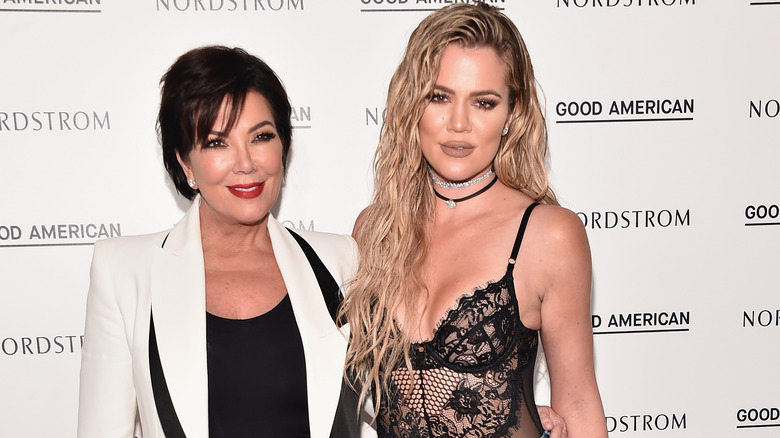 Kris Jenner poses with Khloe Kardashian