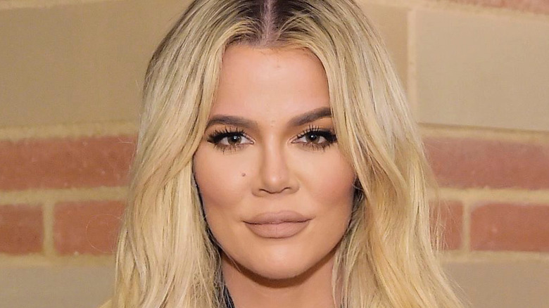 Khloe Kardashian wearing blonde hair