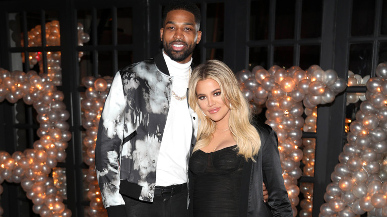 Khloe Kardashian and Tristan Thompson smiling