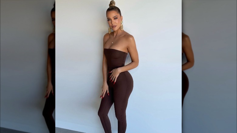 Khloe Kardashian posing for Instagram photo