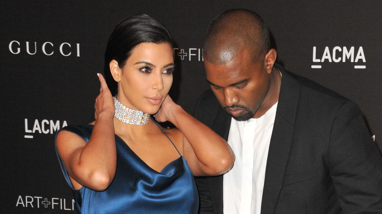 Kim Kardashian on the red carpet with Kanye West