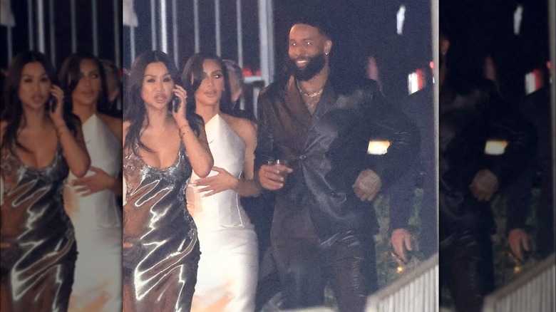 Odell Beckham Jr. and Kim Kardashian stand together at party