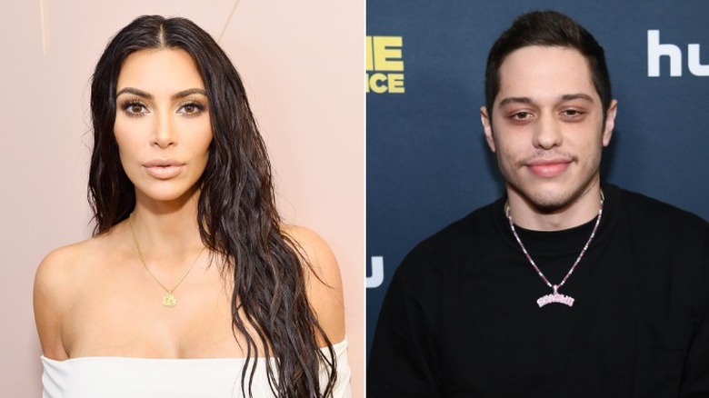 Kim Kardashian and Pete Davidson side by side