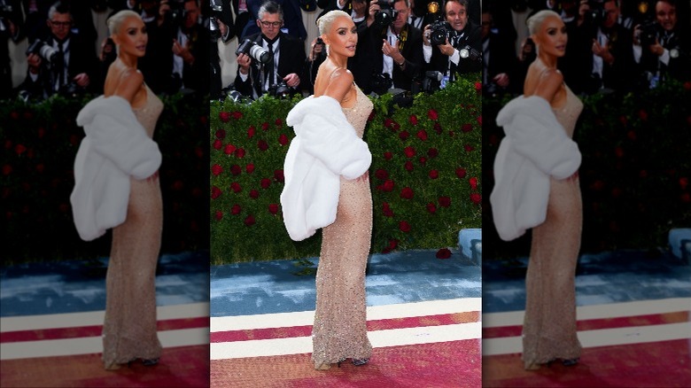 Kim Kardashian on the 2022 Met Gala red carpet