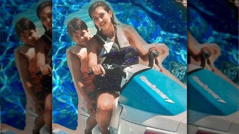 Kim Kardashian and Rob Kardashian on jet ski