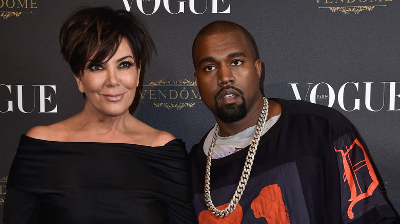 Kris Jenner poses with Kanye West