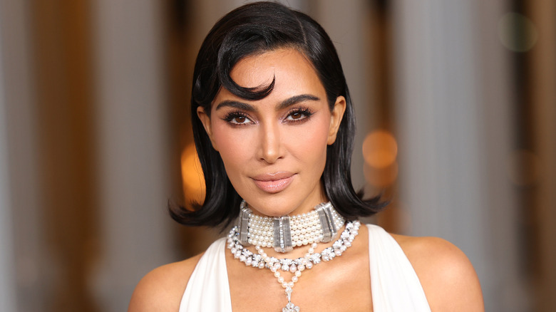 Kim Kardashian posing at the LACMA Film Gala