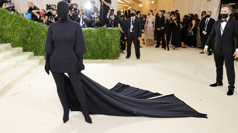 Kim Kardashian posing at the Met Gala 2021