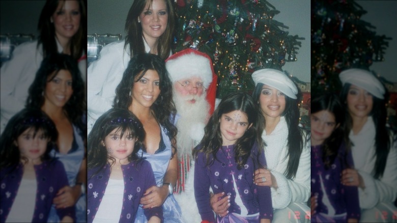 Young Kim Kardashian Jenner family Santa