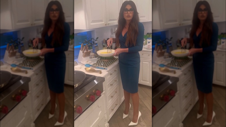 Kimberly Guilfoyle holding a bowl