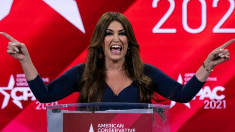 Kimberly Guilfoyle yelling at CPAC 2021 event