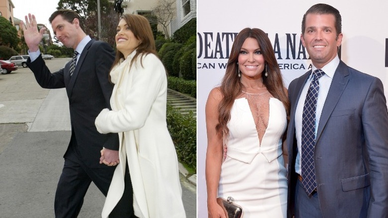 Kimberly Guilfoyle with Gavin Newsom, Kimberly Guilfoyle with Donald Trump Jr.