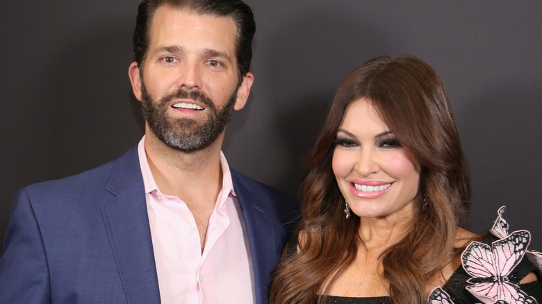 Kimberly Guilfoyle and Donald Trump Jr.'s smiling together