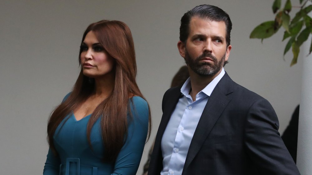 Donald Trump Jr. and Kimberly Guilfoyle at a conference at The White House