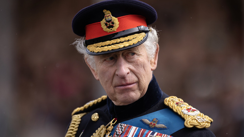 King Charles waring military uniform in close-up