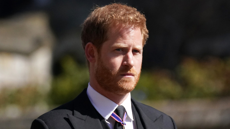 Prince Harry at funeral