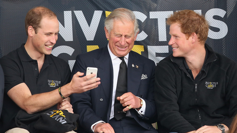 Prince William with King Charles and Prince Harry