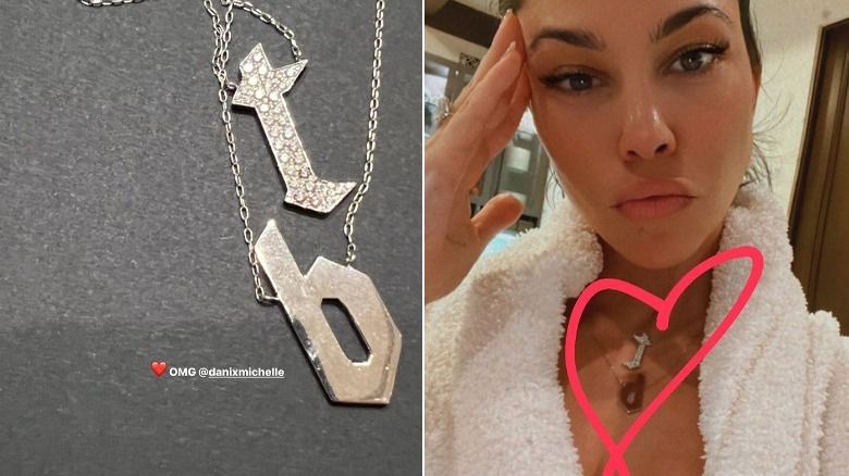 Kourtney Kardashian's "TB" necklace