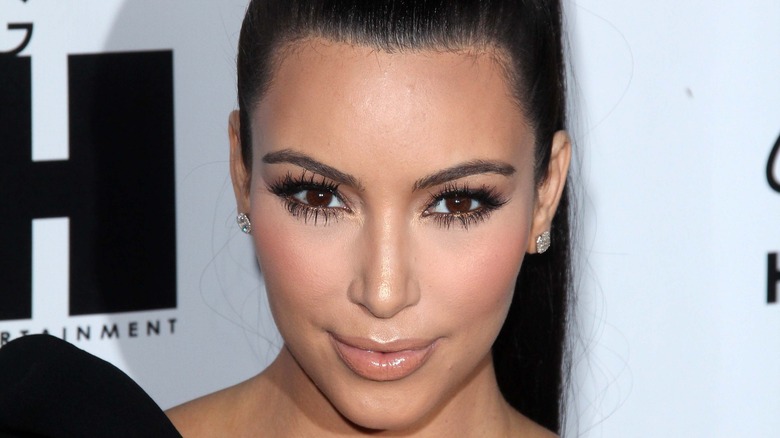 Kim Kardashian looking at camera