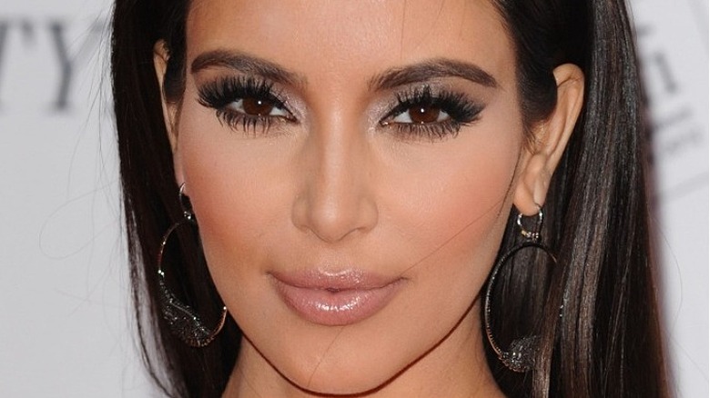 Kim Kardashian looking at camera