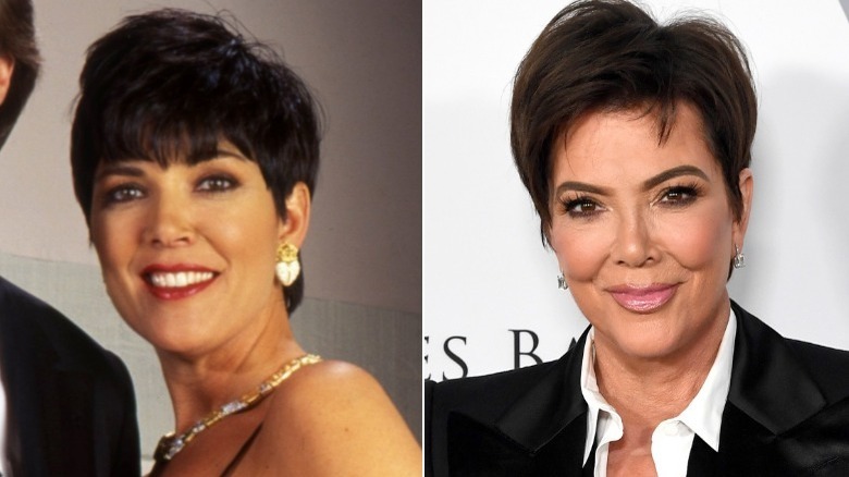 Kris Jenner in the '90s and smiling on the red carpet now