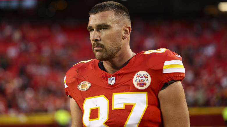 Travis Kelce taking the field