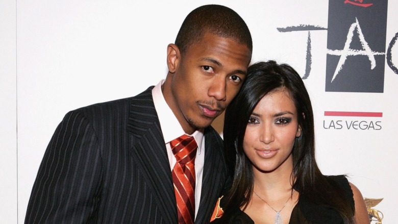 Nick Cannon and Kim Kardashian arrive at the Tao Nightclub