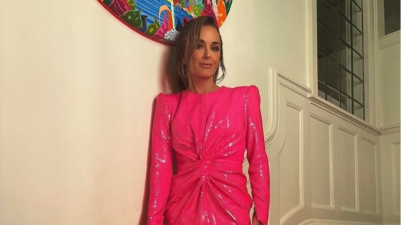 Kyle Richards pink glittery dress 