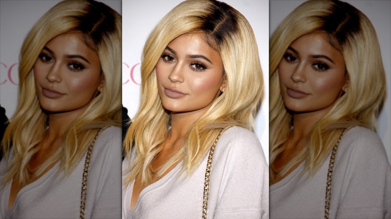 Kylie Jenner sporting blonde wig