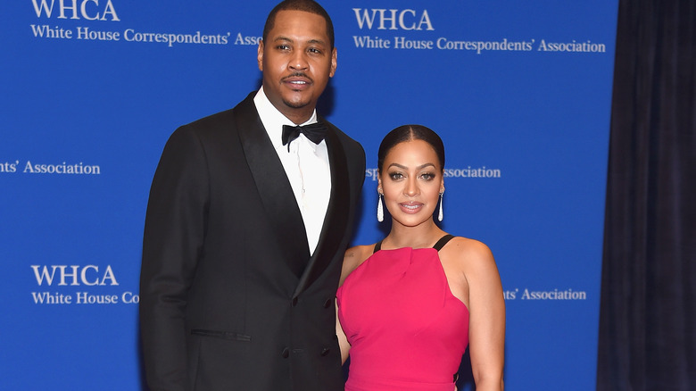 Carmelo Anthony and La La Anthony at an event
