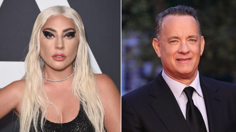 Lady Gaga and Tom Hanks side by side