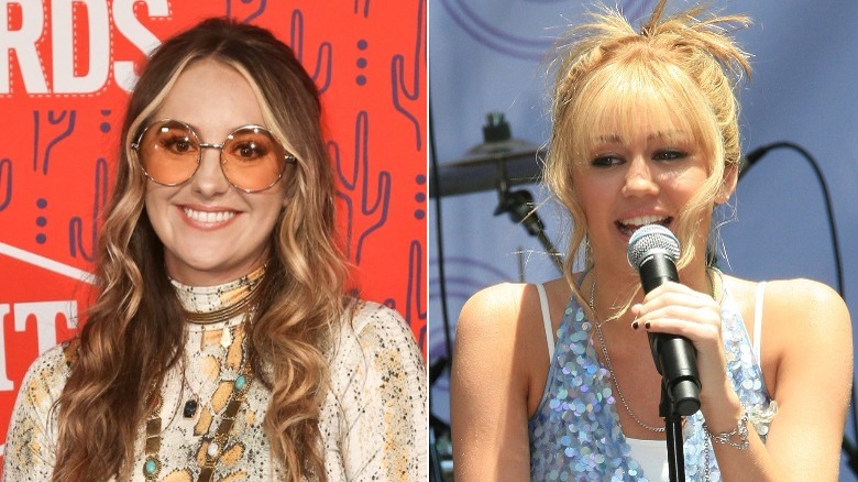 Lainey Wilson and Hannah Montana side by side