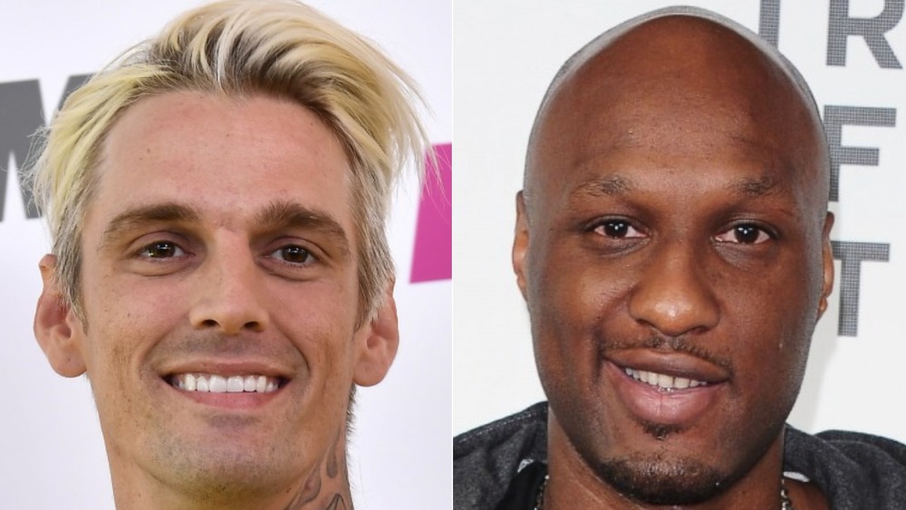 Aaron Carter, Lamar Odom smiling