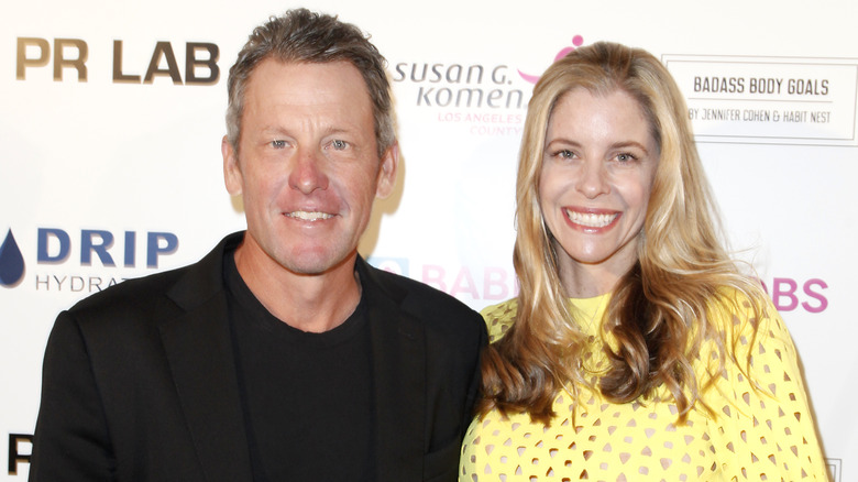 Lance Armstrong and Anna Hansen attend the Babes for Boobs live auction in 2018