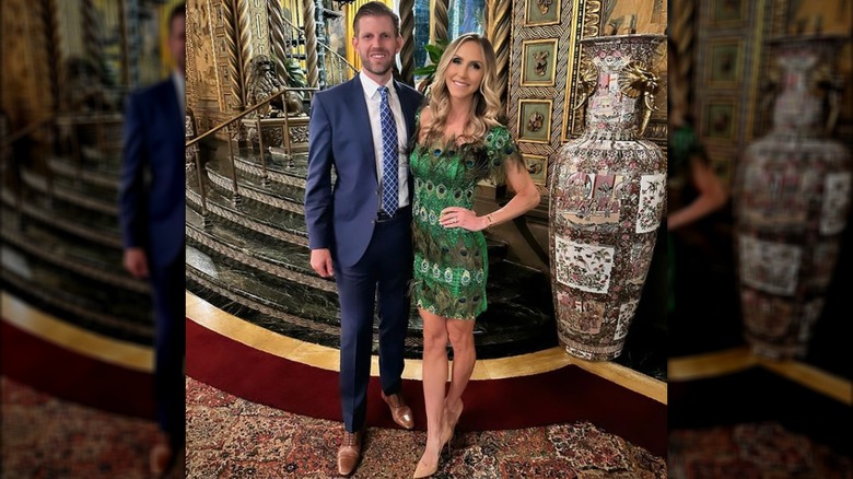 Lara and Eric Trump posing