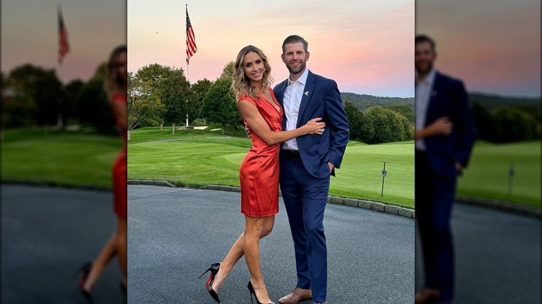 Lara and Eric Trump posing